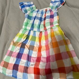 Primary rainbow plaid dress size 4-5